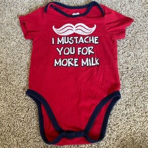 Childrens place baby boy mustache bodysuit onesie size 12-18 months